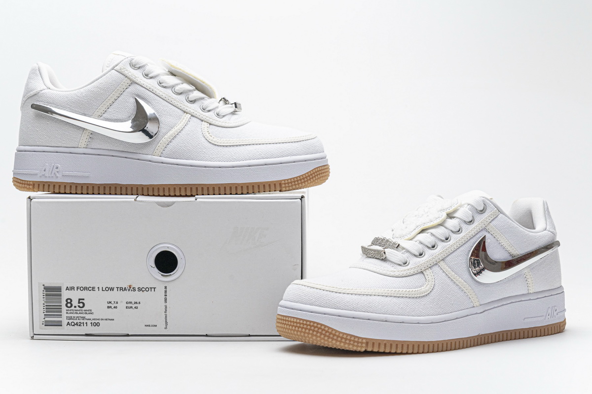 Travis Scott x Nike Air Force 1“White” AQ4211-100