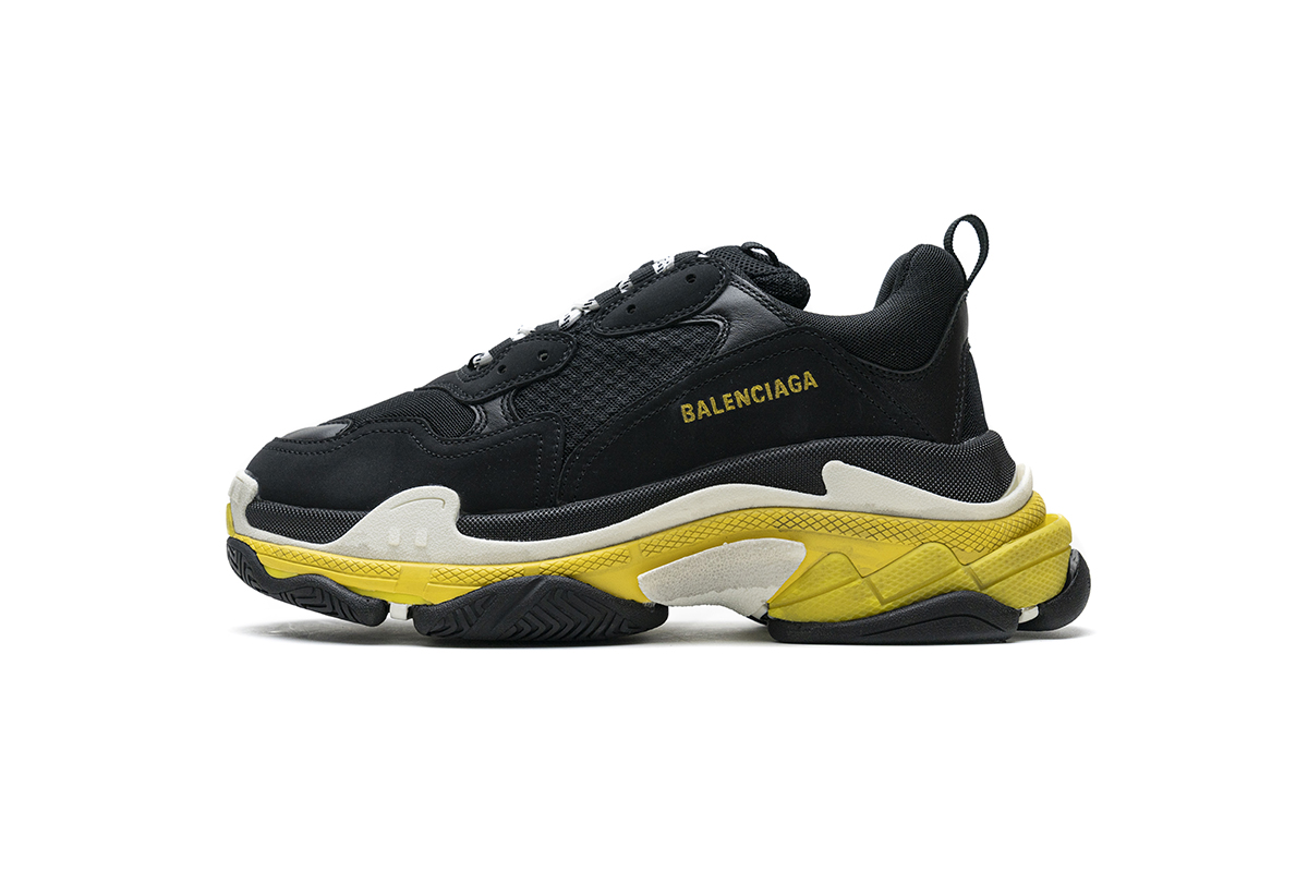 Ba***ci*ga Triple S Black Yellow  483513 W06E1 1078