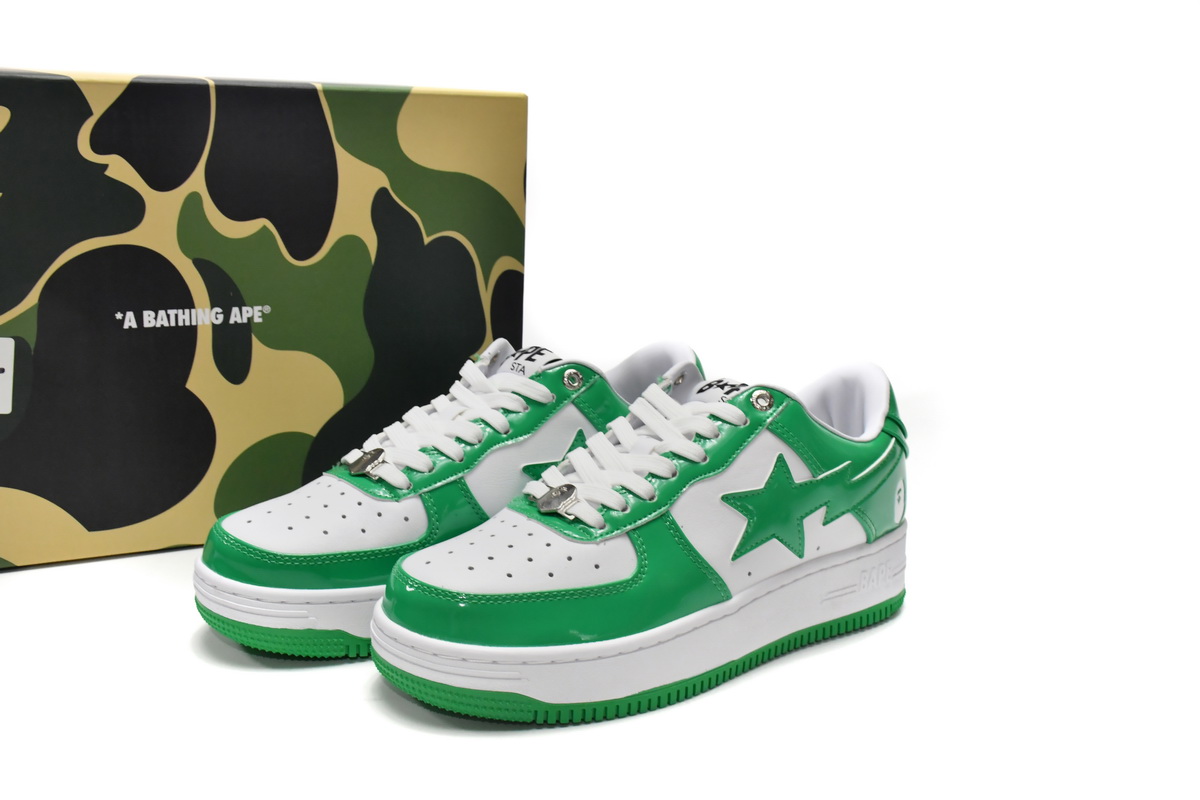 A Bathing Ape Bape Sta Low White Green   1H70-191-001
