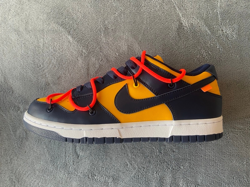OFF WHITE X Nike Dunk SB Low White Michigan   CT0856-700