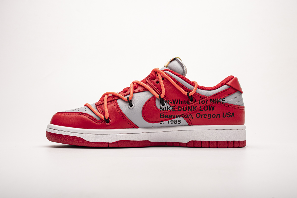 OFF White X Nike Dunk Low University Red   CT0856-600