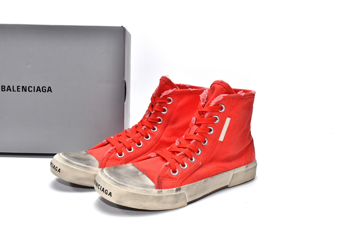 Ba***ci*ga Paris High Destroyed - Red   688756 W3RC4 6090