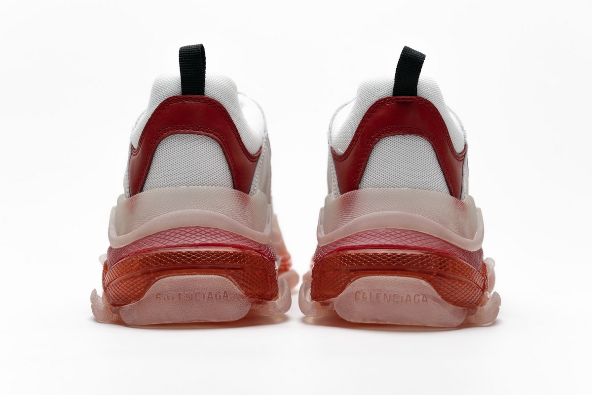 Ba***ci*ga Triple S White Red 544351 W09E1 4552