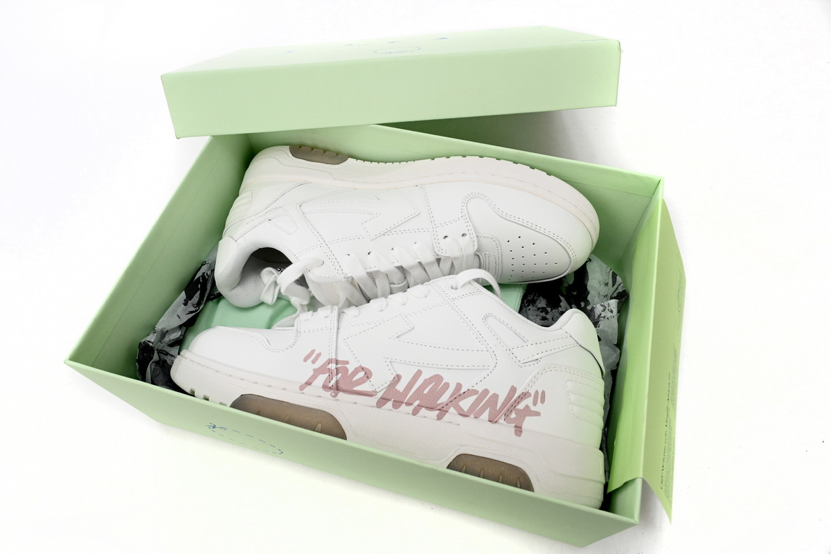 OFF-WHITE Out Of Office For Walking White Pink (Women's) OWIA259S22LEA0050130