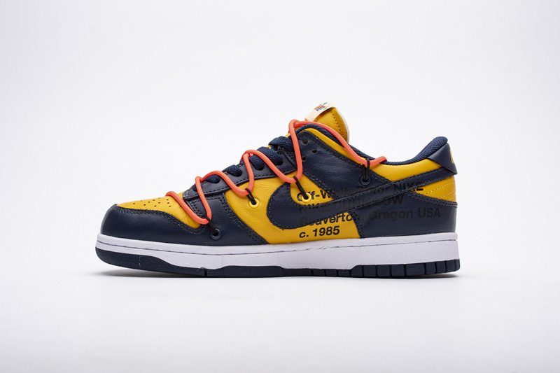 OFF WHITEx Nike Dunk SB Low White Michigan  CT0856-700