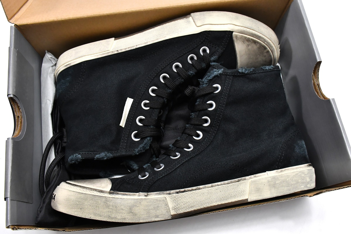 Ba***ci*ga Paris High Destroyed - Black White 688752 W3RC1 1090