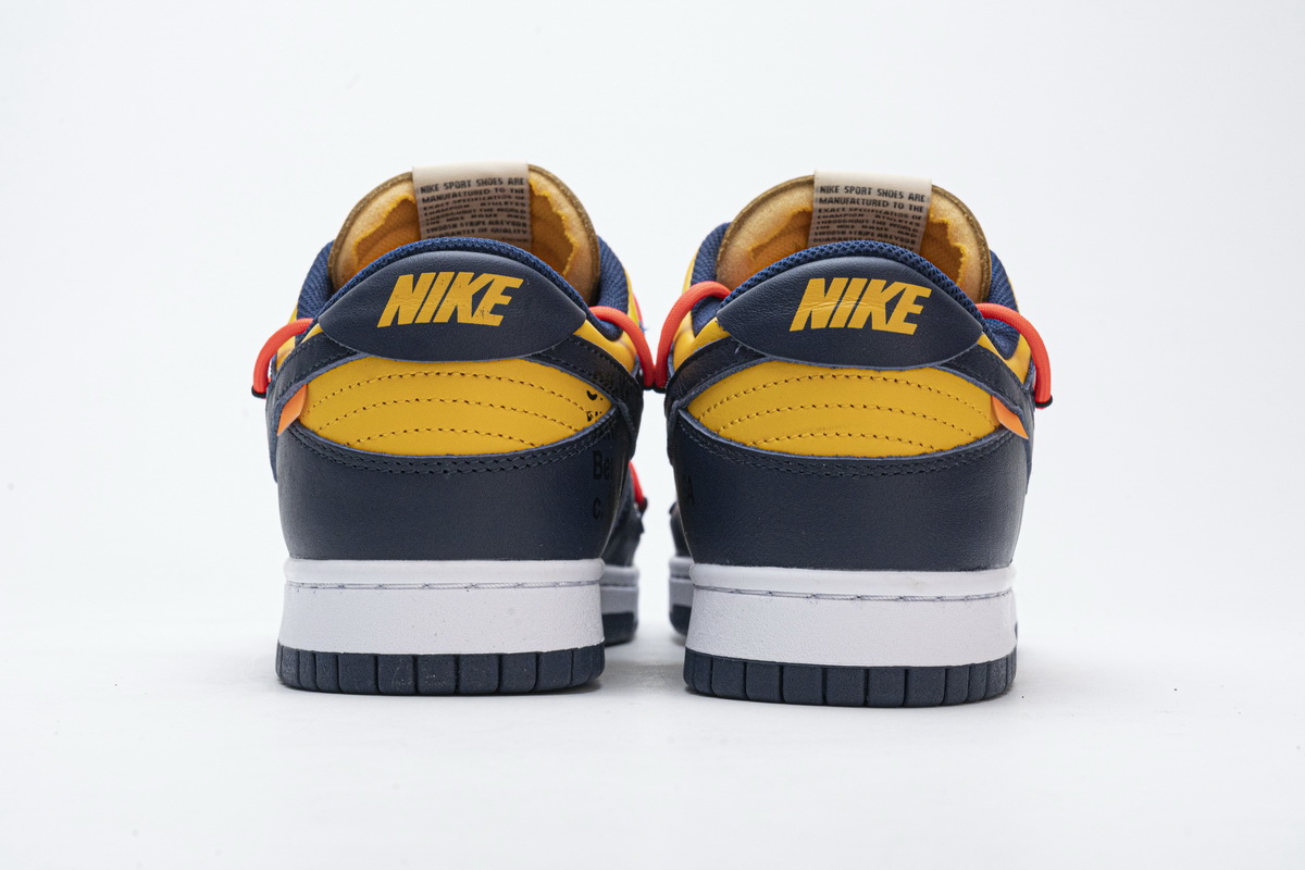 OFF WHITE X Nike Dunk SB Low White Michigan  CT0856-700