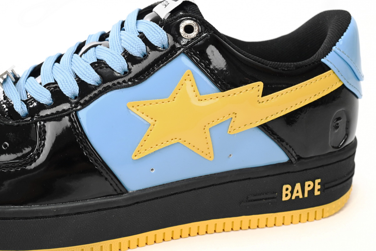 A Bathing Ape Bape Sta Low Black, Blue, And Yellow 1H20 191 046
