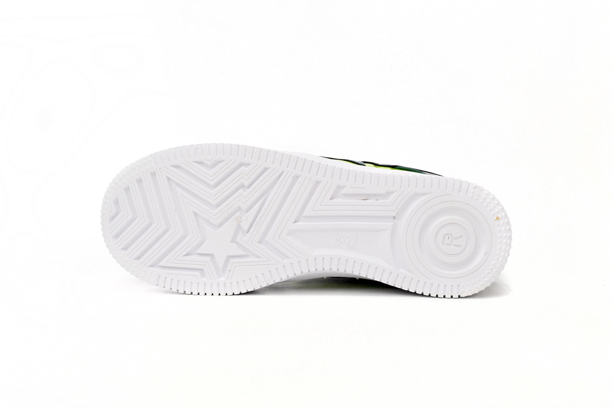 A Bathing Ape Bape Sta Low Black Green Mirror Surface  1H20 190 046