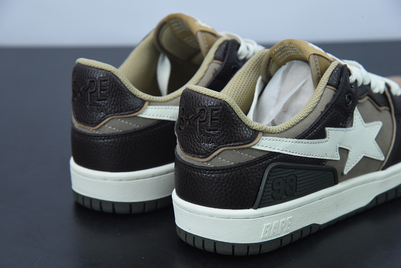 A Bathing Ape Bape SK8 Sta Brown Ivory 1H80191013