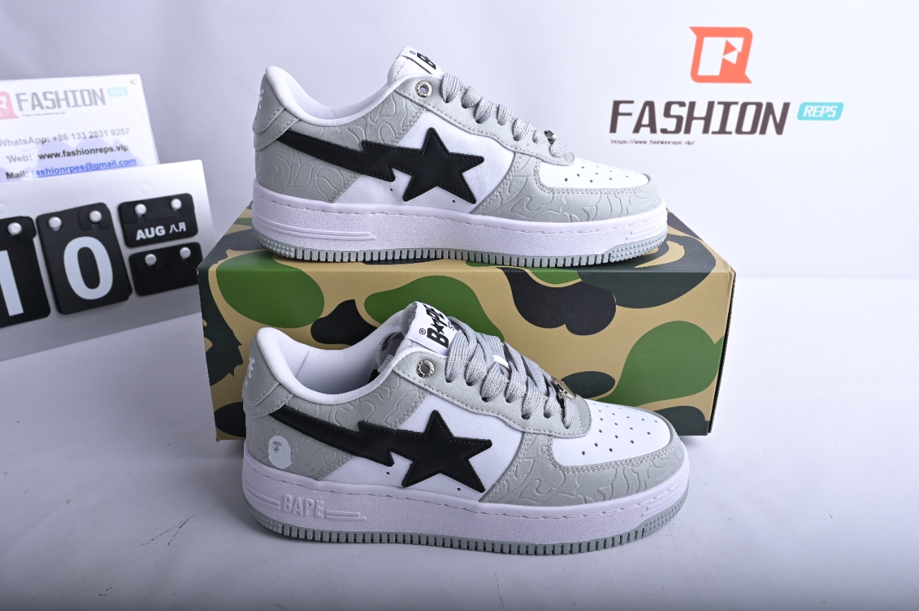 A Bathing Ape Bape Sta Low Grey Black 191002MH