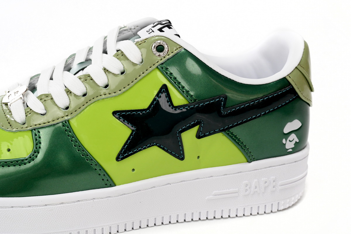 A Bathing Ape Bape Sta Low Black Green Mirror Surface  1H20 190 046