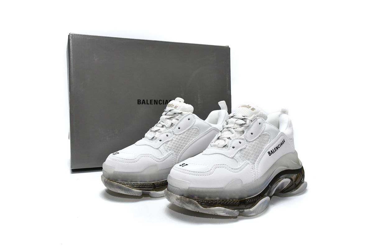 Ba***ci*ga Triple S White Carbon Ash  544351 W0901 9001