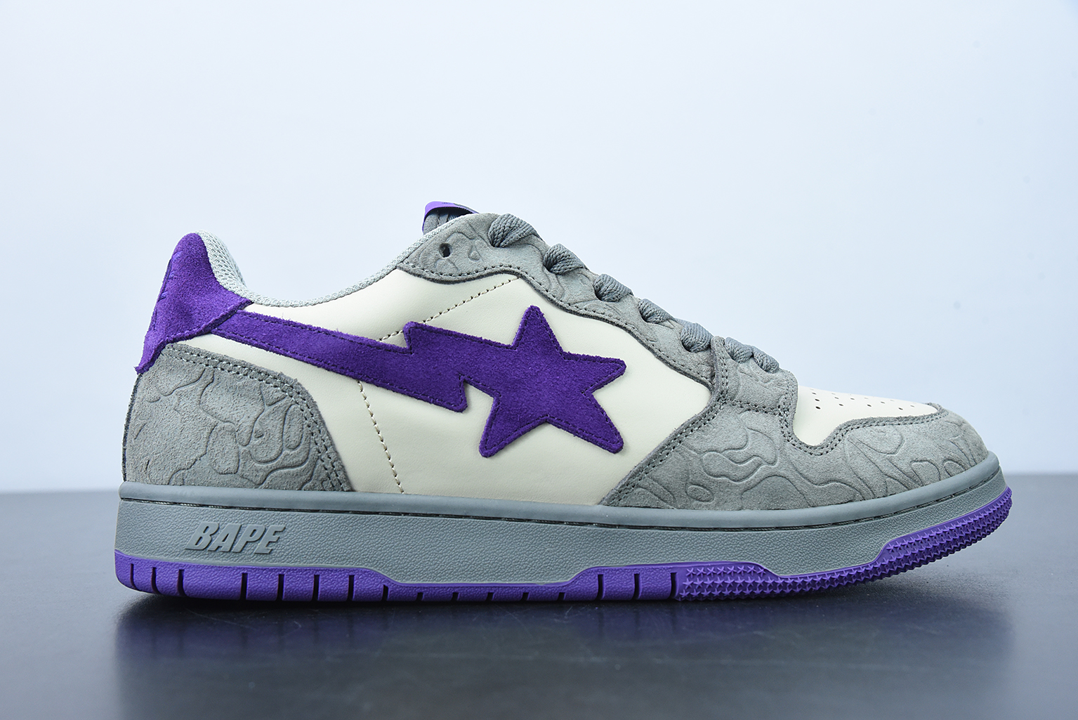 A Bathing Ape Court Sta Mist Grey Royal Purple 1G801009I