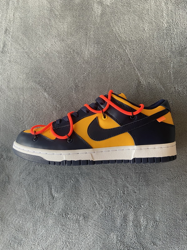 OFF WHITE X Nike Dunk SB Low White Michigan   CT0856-700