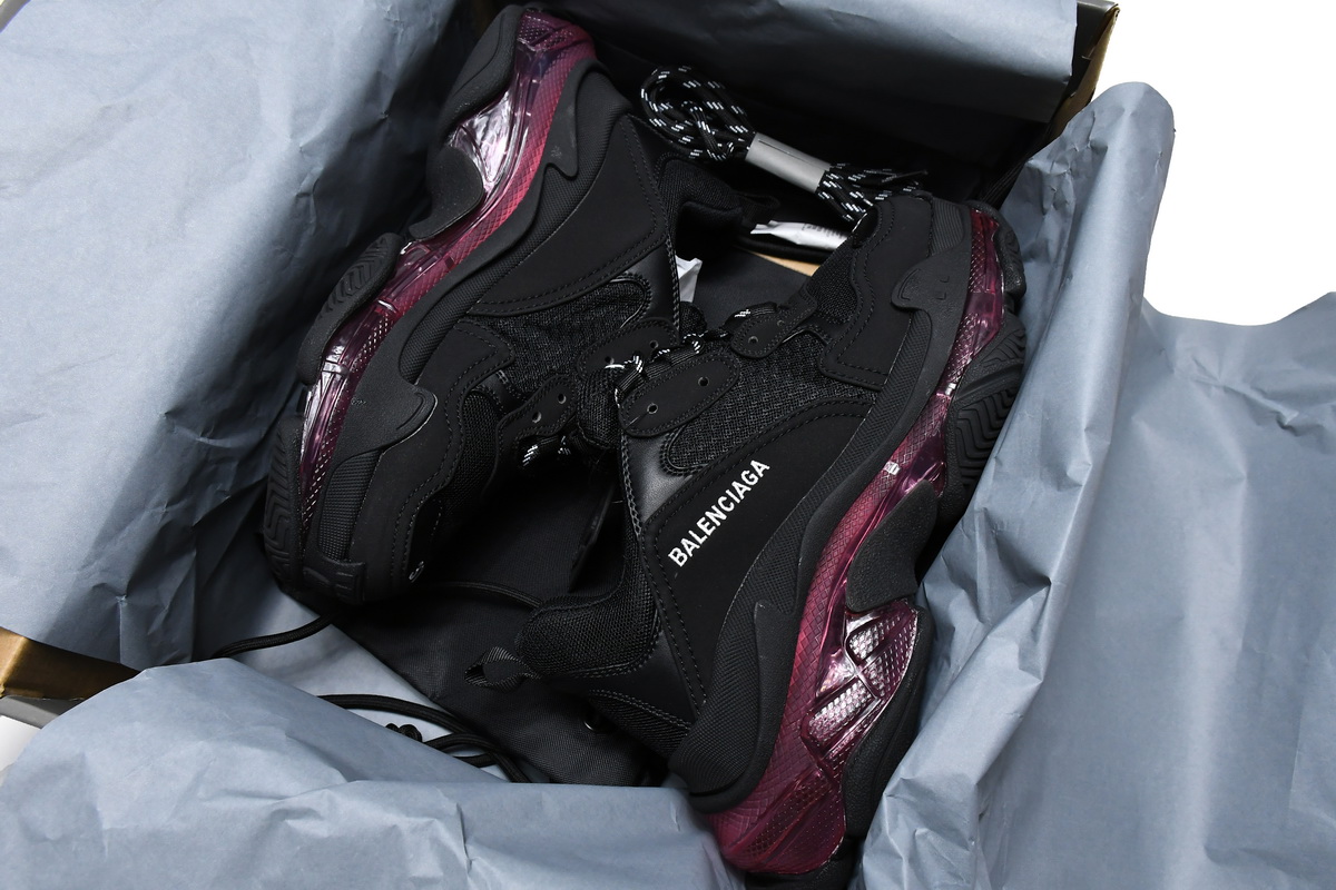 Ba***ci*ga Triple S Black Claret Red  544351 W0901 9011