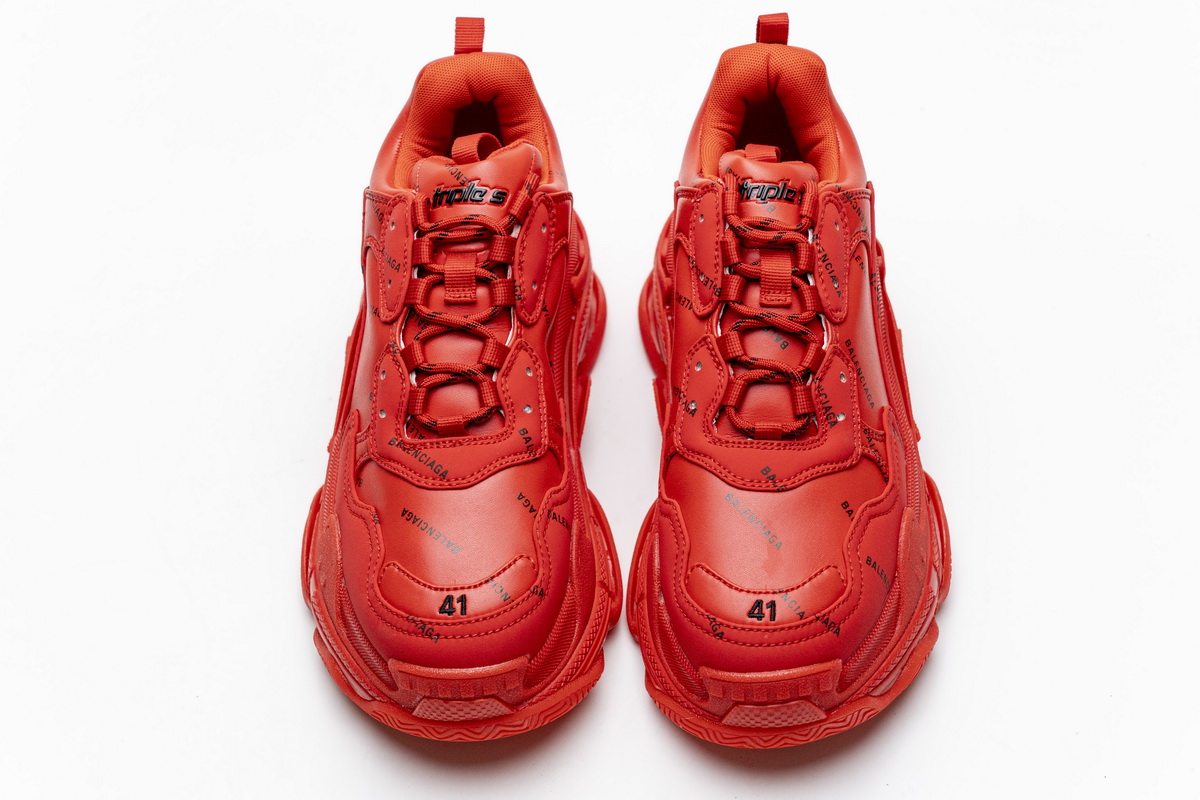 Ba***ci*ga Triple S Letter Bright Red  524039 W2FA1 7632