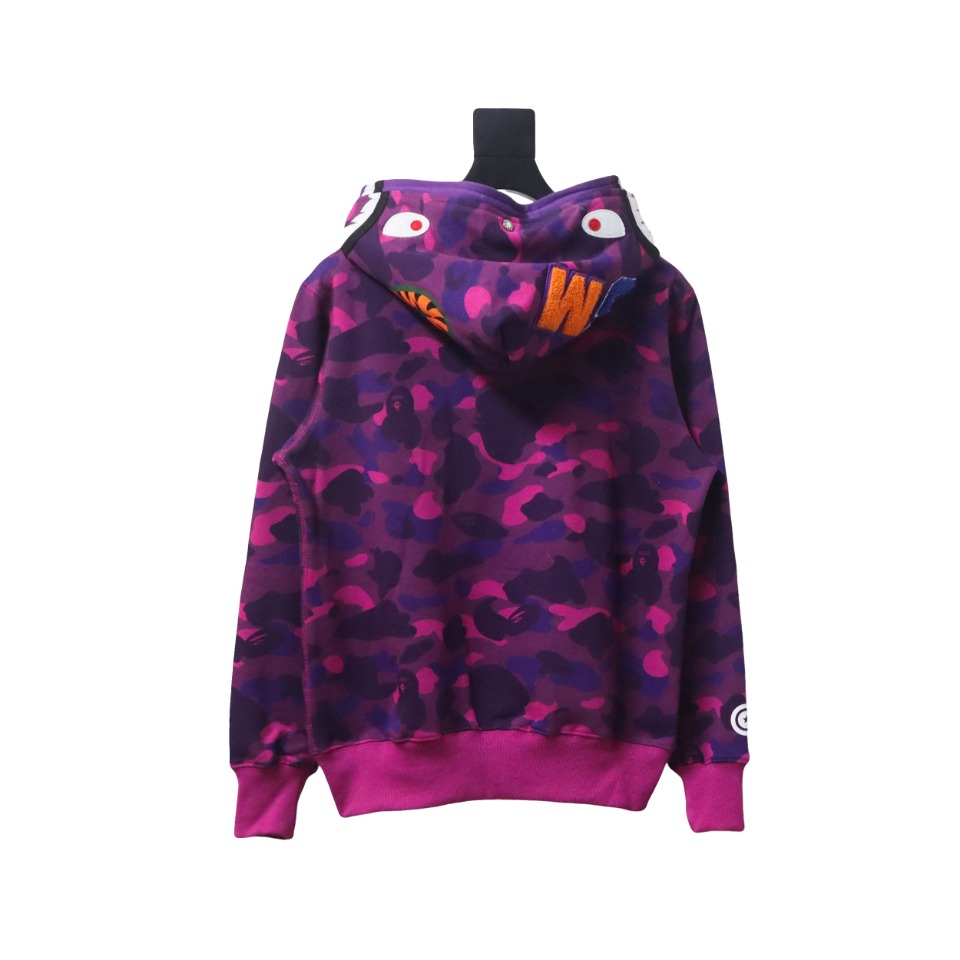 BAPE Color Camo Shark Full Zip Hoodie Purple