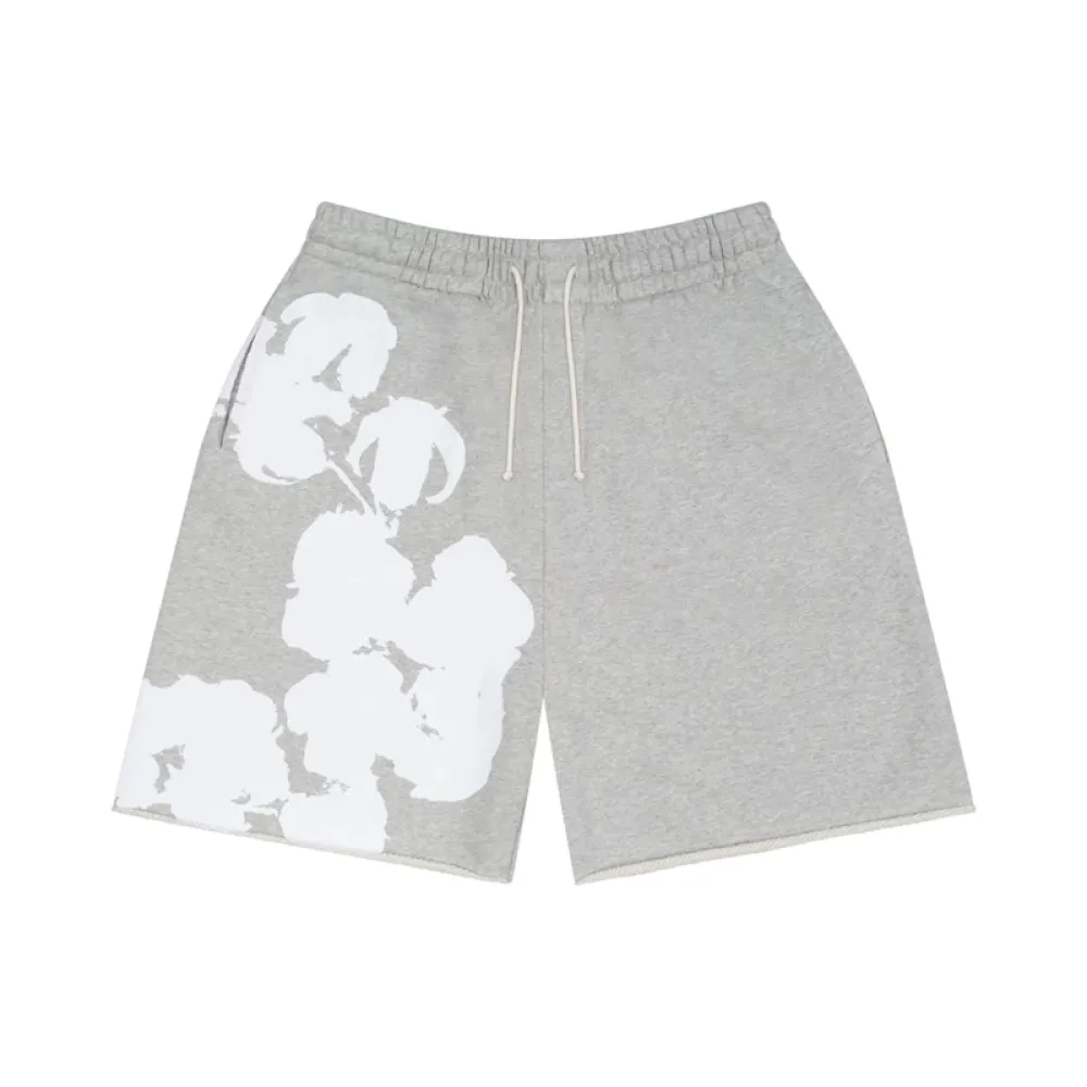 Denim Tears Big Cotton Wreath Sweat Shorts Grey