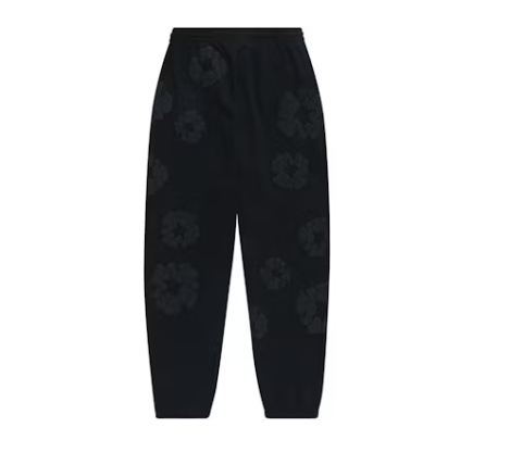 Denim Tears Cotton Wreath Sweatpants Black Monochrome