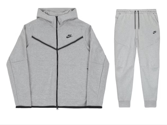 Nike Sportswear Tech Fleece Full Zip Hoodie and Joggers Set Grey