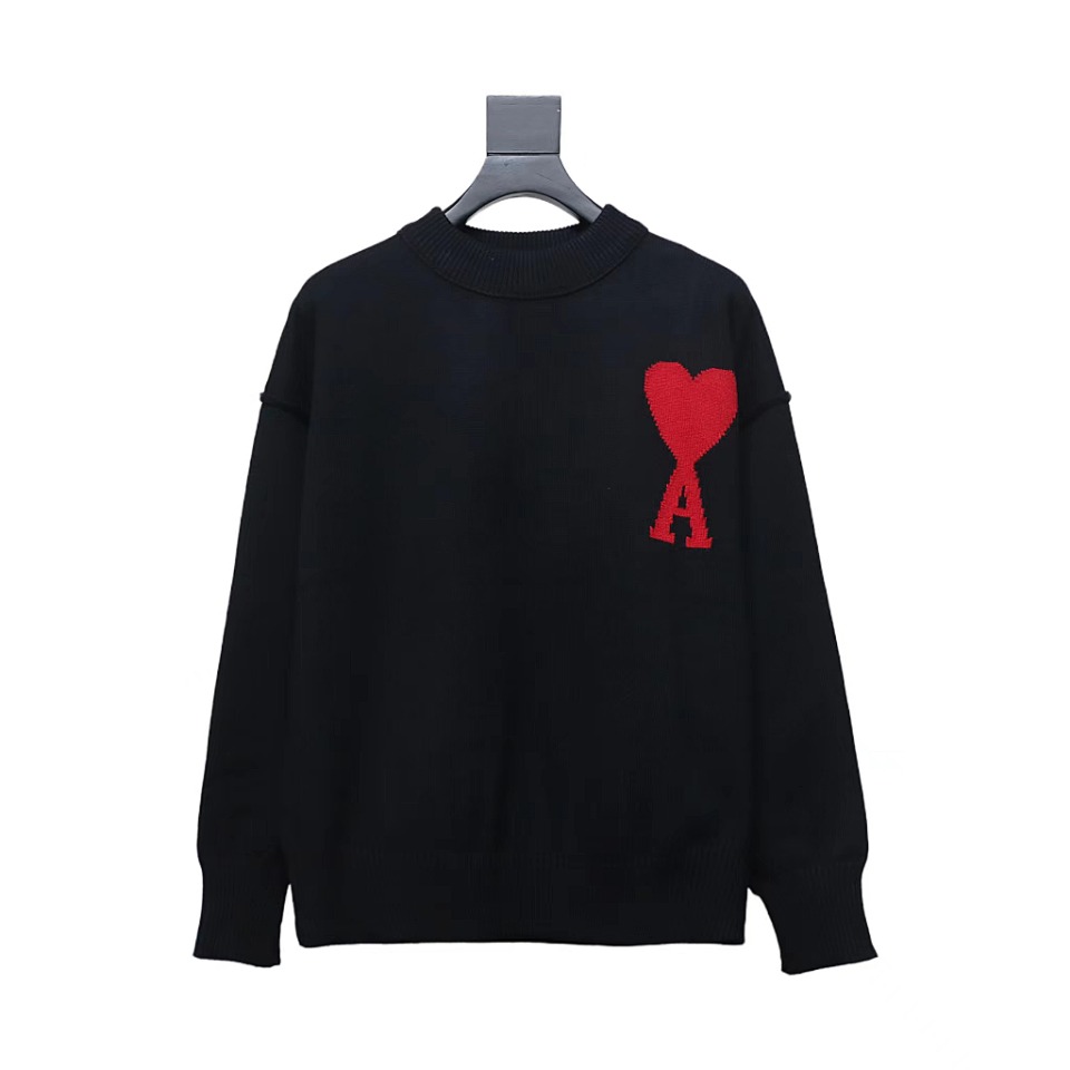 AMI Paris Ami de Coeur Sweater Black