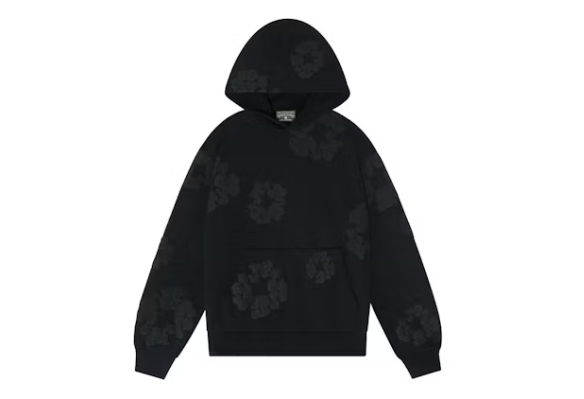 Denim Tears Cotton Wreath Hoodie Black Monochrome