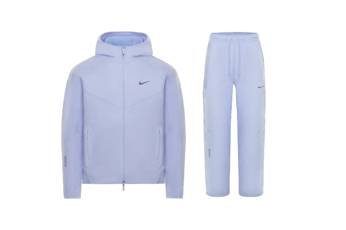 Nike Sportswear x NOCTA Tech Fleece Full Zip Hoodie & Joggers Set Palest Purple