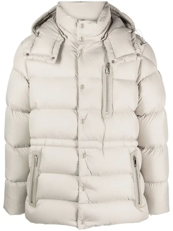 Moncler Bauges Detachable-Hood Jacket White