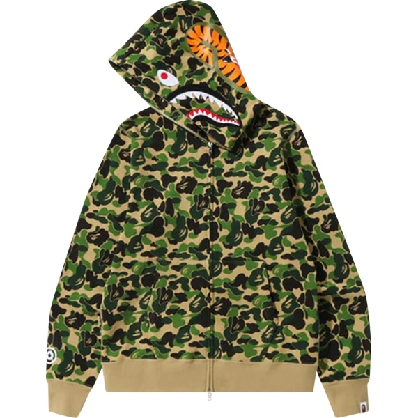 BAPE ABC Camo Shark Zip Hoodie Dark Green