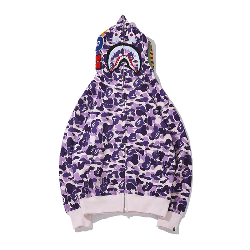 BAPE Color Camo Shark Zip Hoodie Purple 6317