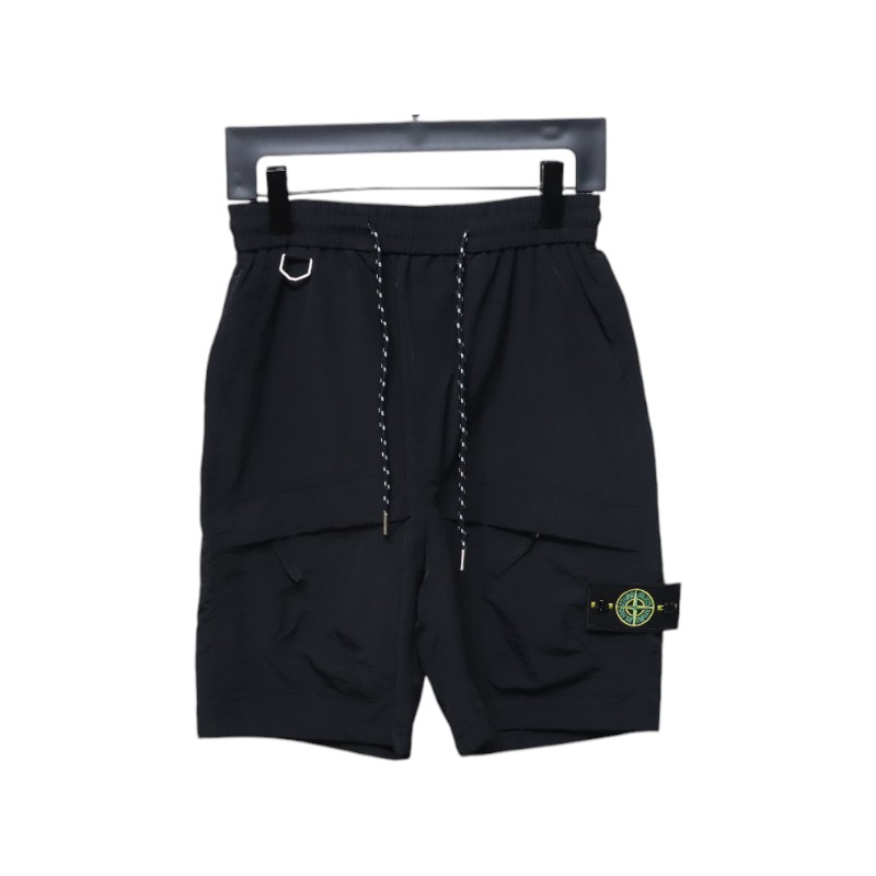 Stone Island Logo Polo Shorts Black