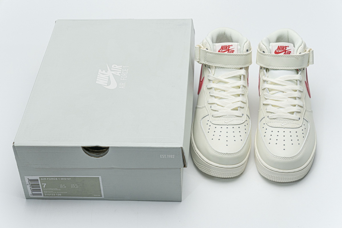 Nike Air Force 1 Mid ��07 Sail University Red 315123-126