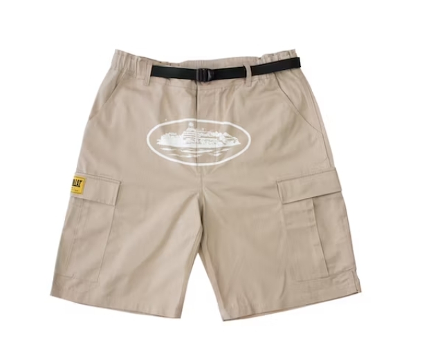 Corteiz Alcatraz Cargo Shorts Beige