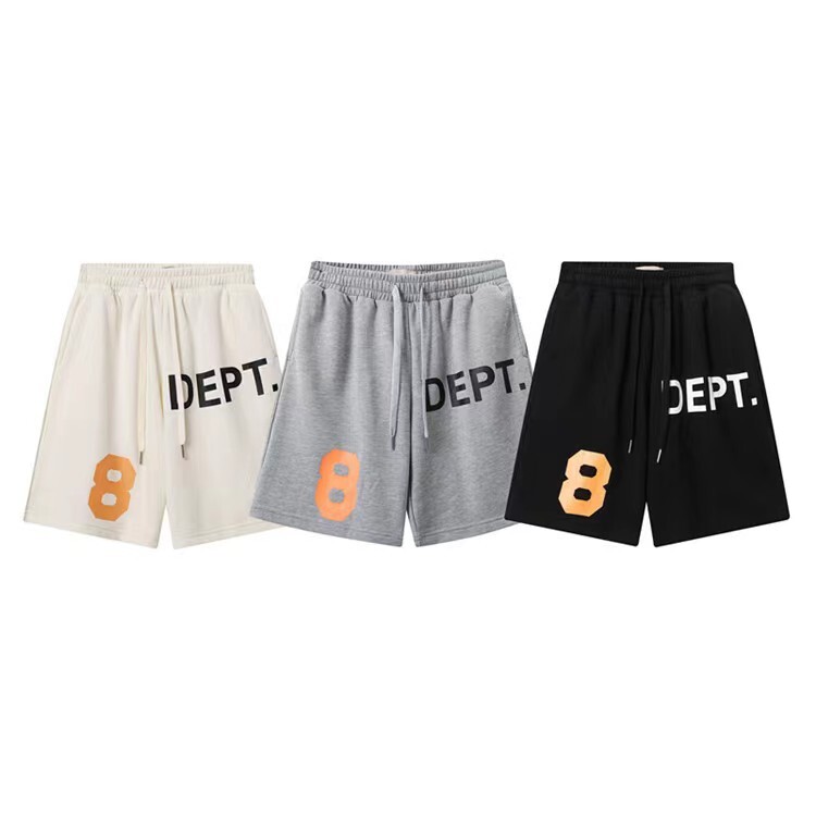 Gallery Dept. Wide-Leg Printed Distressed Cotton-Jersey Shorts