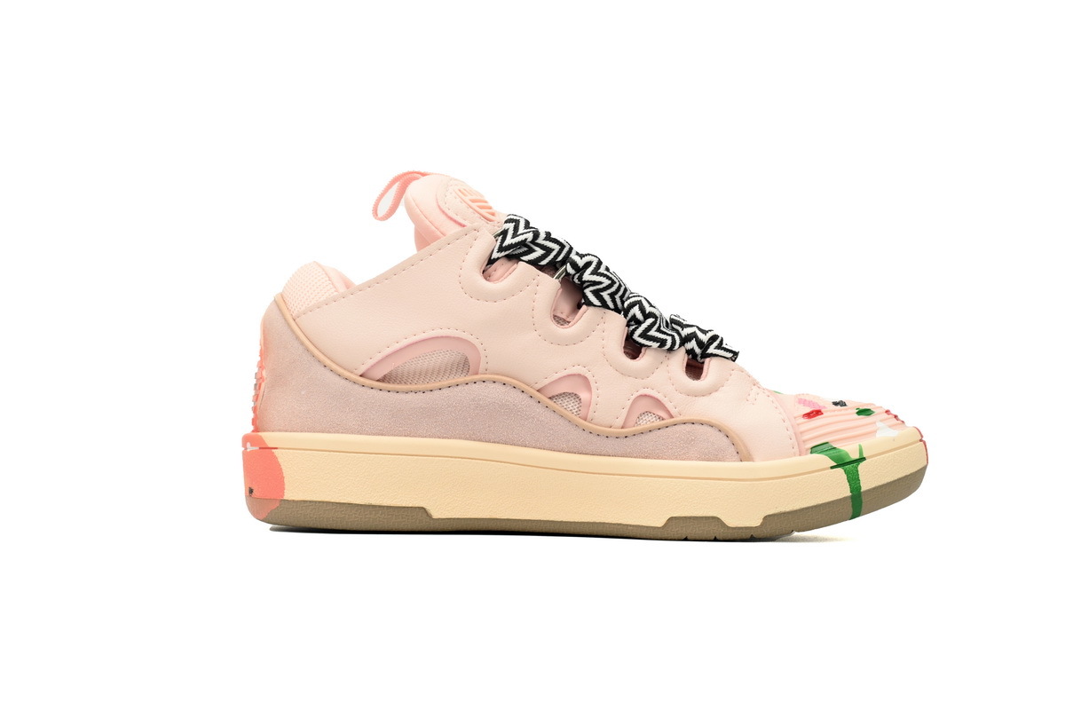 Lanvin Leather Curb White Pink