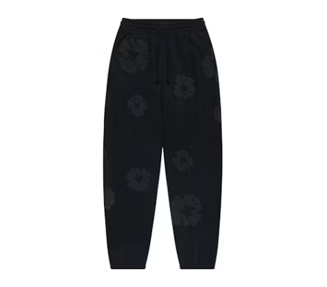 Denim Tears Cotton Wreath Sweatpants Black Monochrome