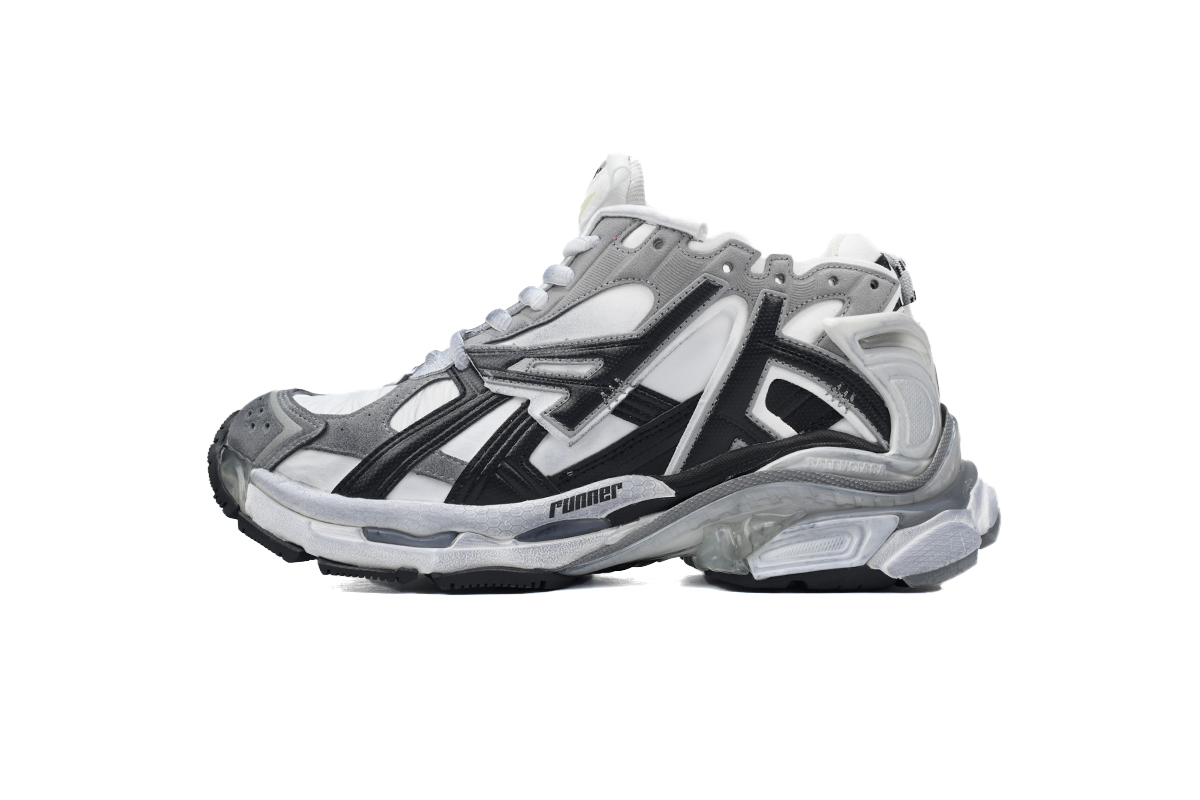 Balenciaga Runner White Black Gray 677402 W3RB2 9012