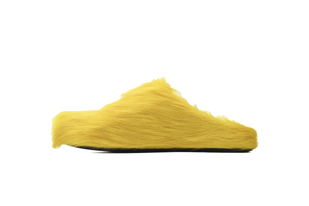 Marni Furry Slide white Yellow