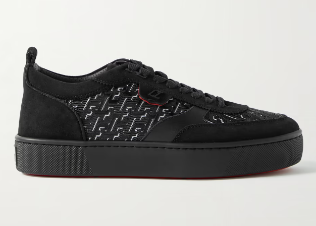 Christian Louboutin Happyrui Suede and Leather-Trimmed Rubber Sneakers