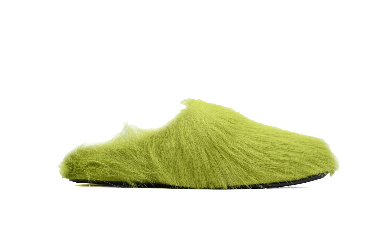 Marni Furry Slide Green