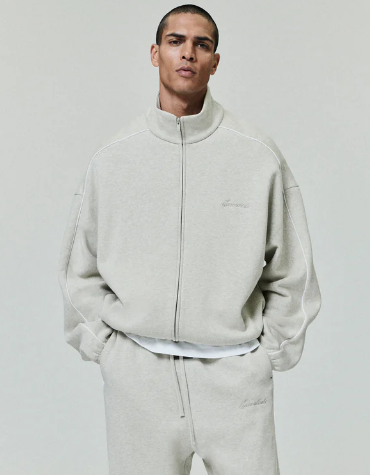 Fear of God Essentials Modern Fleece Piping Track Jacket Cloud White