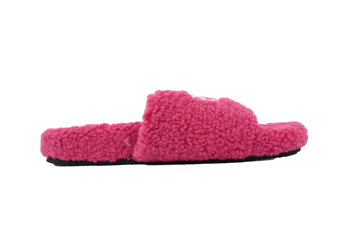 Balenciaga Paris Furry Slide Red Pink