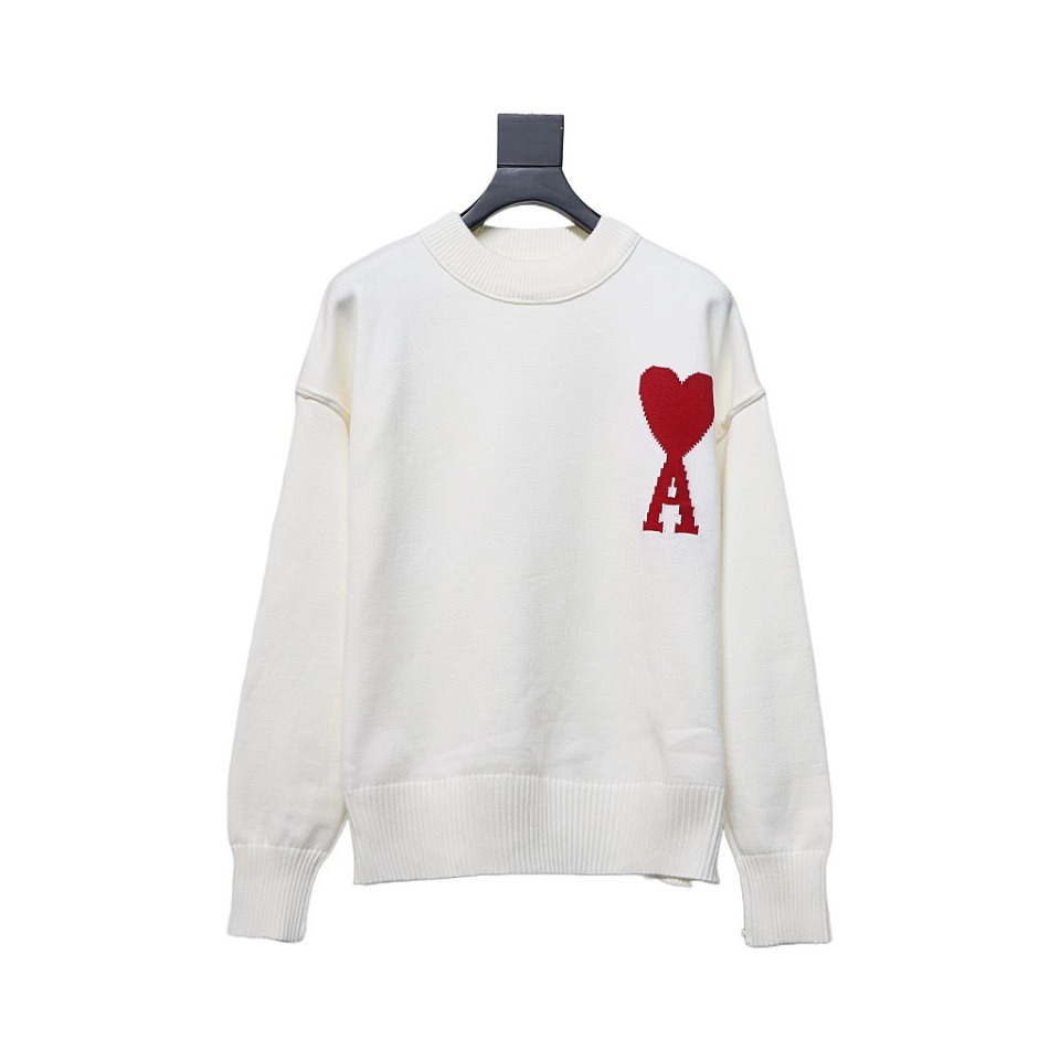 AMI Paris Ami de Coeur Sweater White