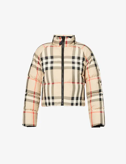 Burberry Vintage Check Cropped Puffer Jacket