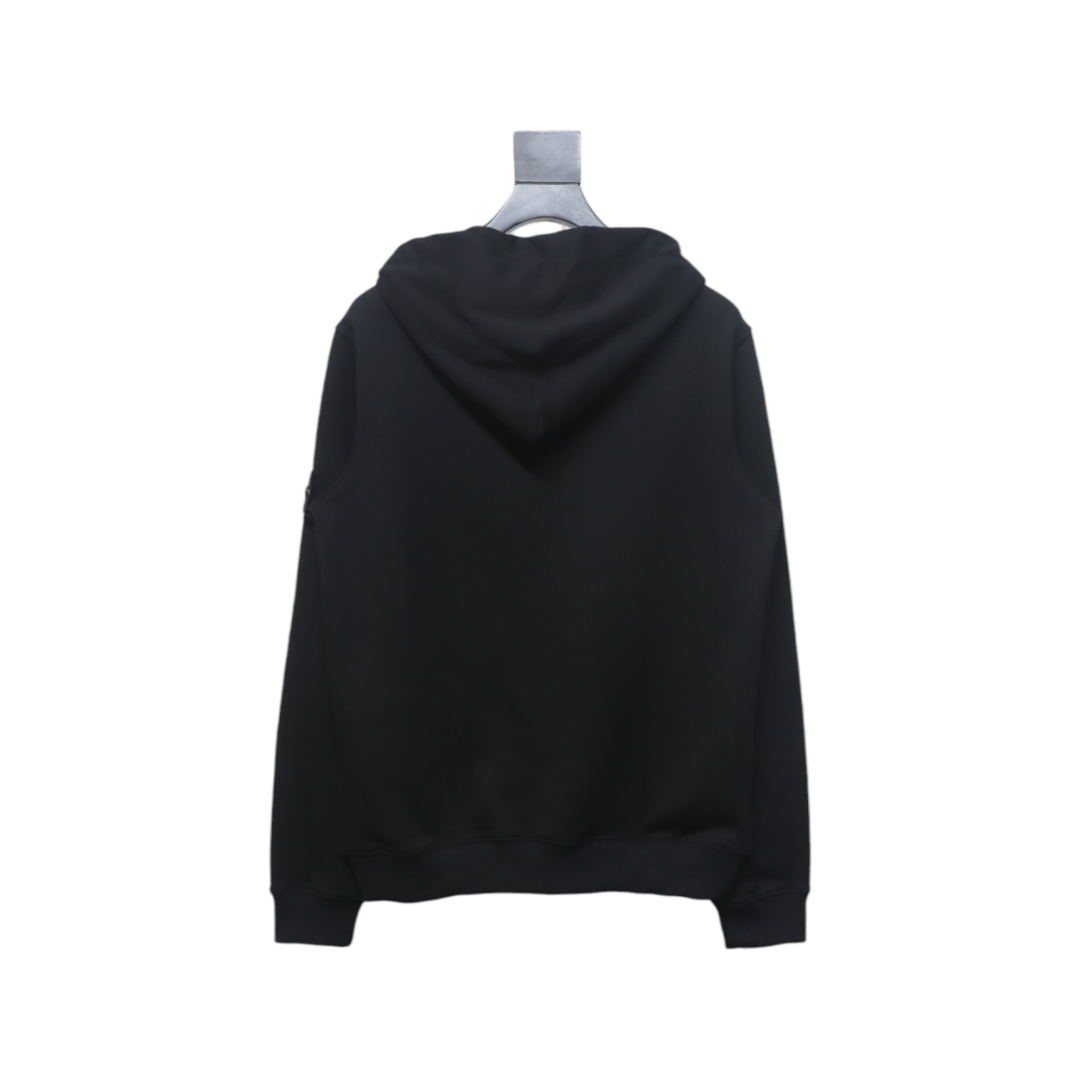 Stone Island Compass-badge Zipped Hoodie Black