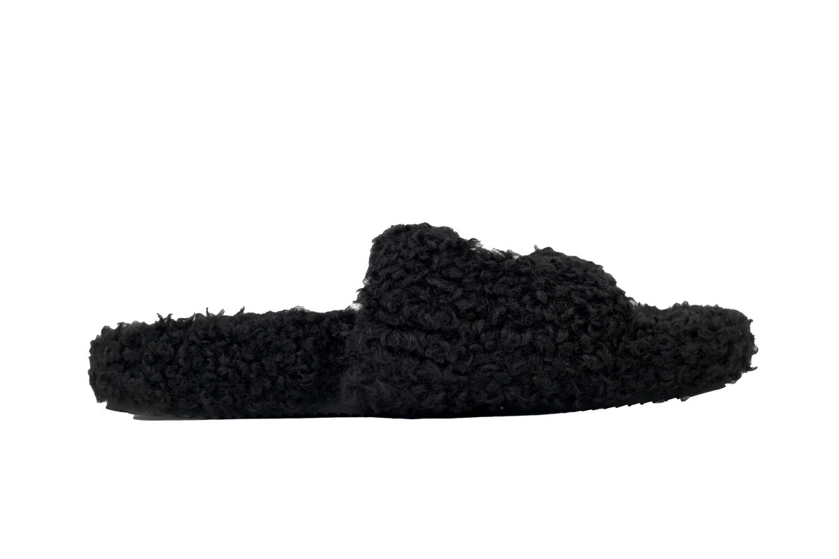 Balenciaga Paris Furry Slide Black