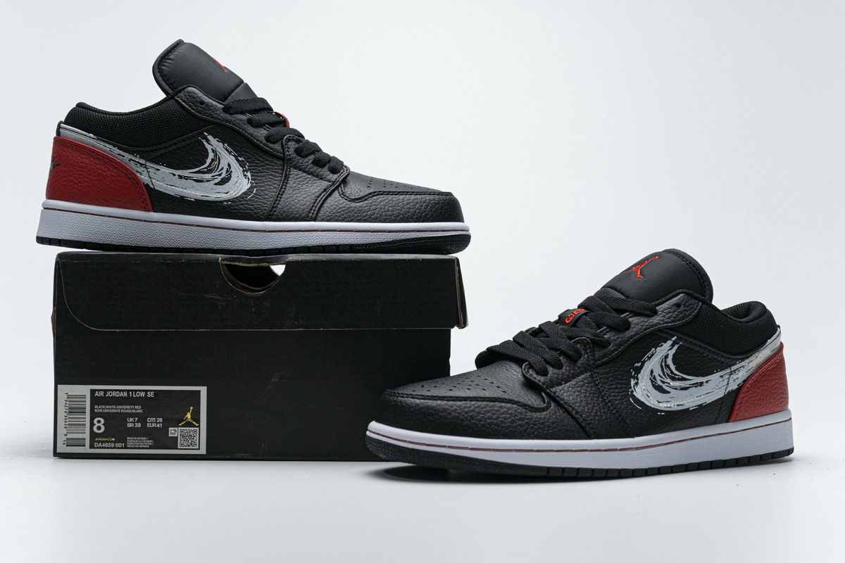 Air Jordan 1 Low Brushstroke Swoosh DA4659-001