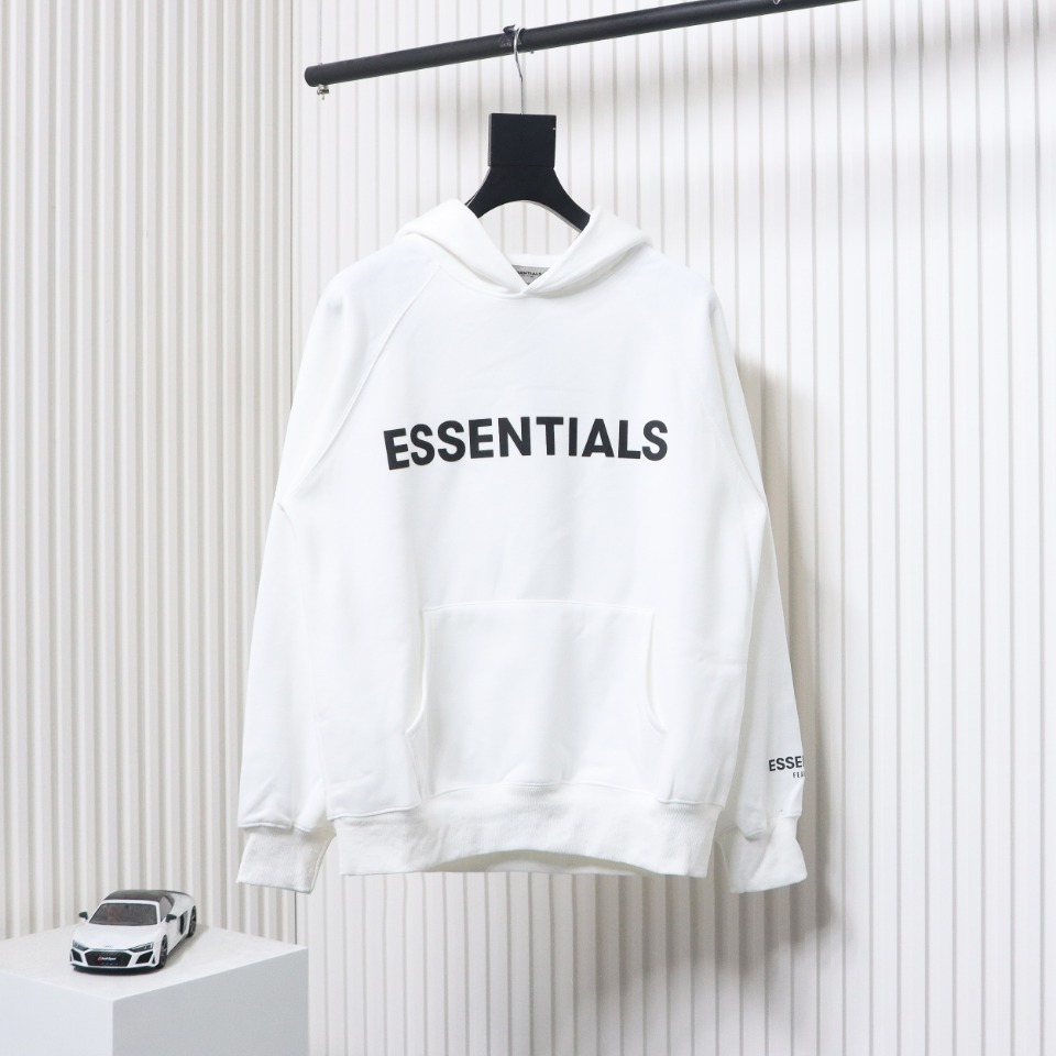 Fear of God Essentials Pullover Hoodie Applique Logo White
