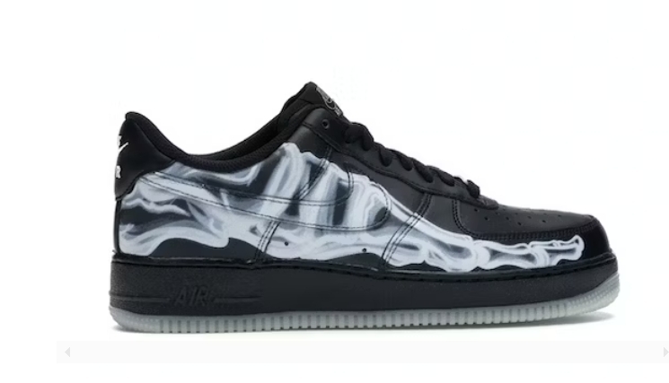 Nike Air Force 1 Low Black Skeleton Halloween BQ7541 001